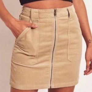 Hollister‎ Zip Front Ultra High Rise Corduroy Mini Skirt